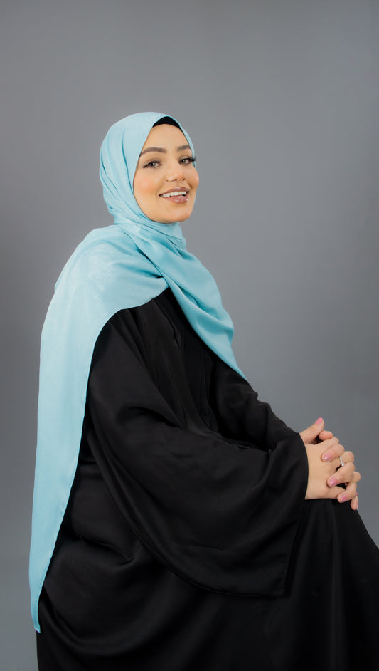 Satin Hijab - Ocean Blue